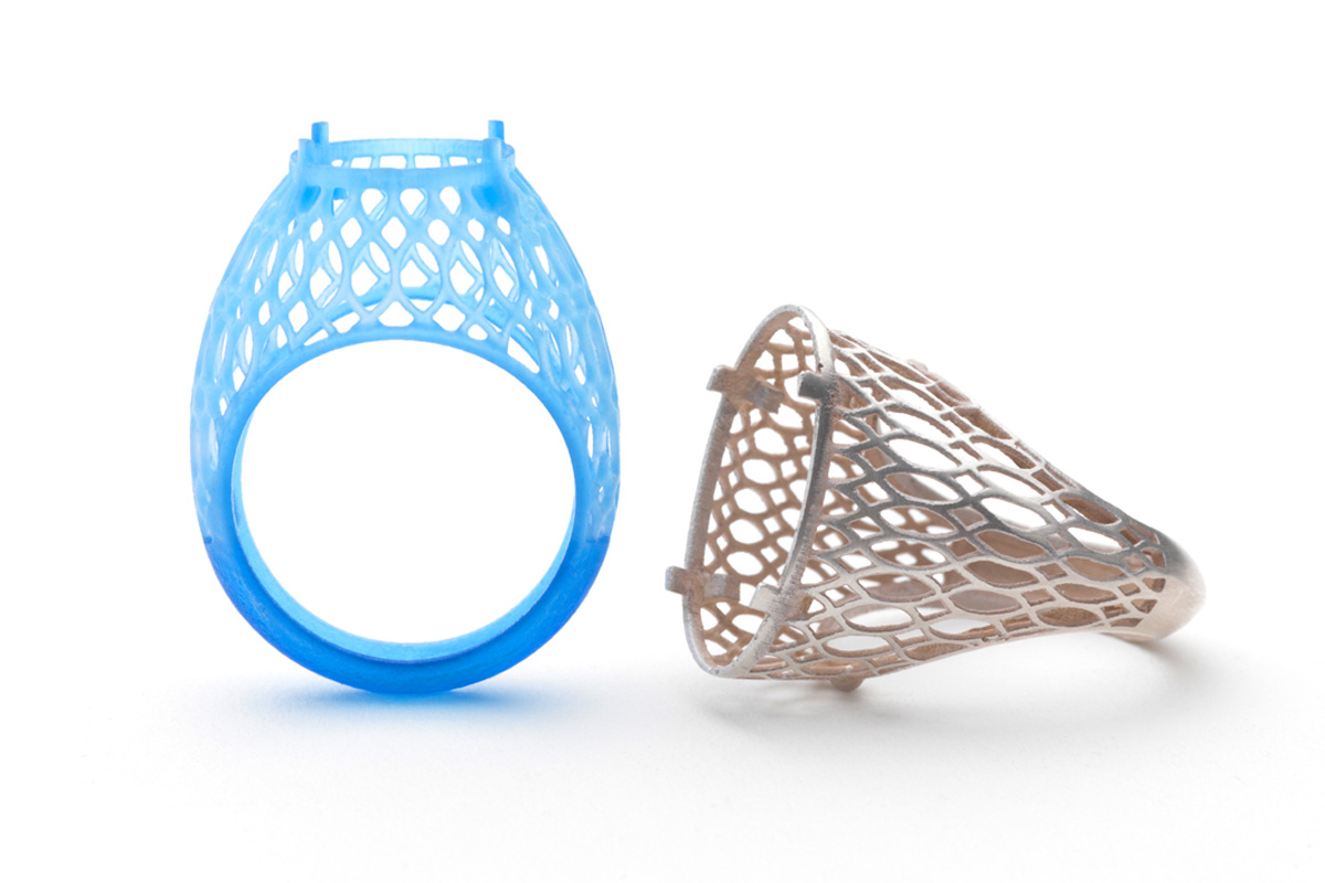 Prototipo anelli in cera realizzati con la stampante 3D Systems ProJet 3510 CPX